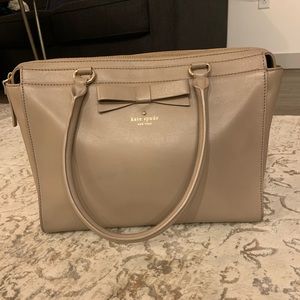 Kate Spade Nude Leather Tote, Bow Med Shoulder Bag